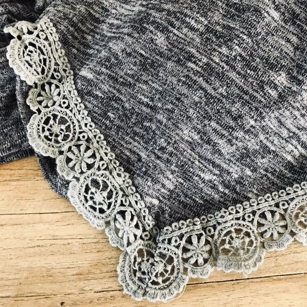 Girls Justice Gray Lace Cardigan Shrug Sweater 7